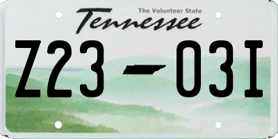 TN license plate Z2303I