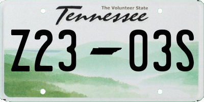 TN license plate Z2303S