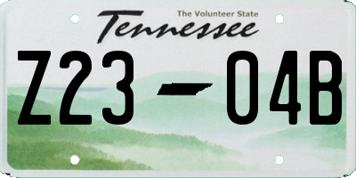 TN license plate Z2304B