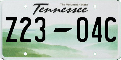 TN license plate Z2304C