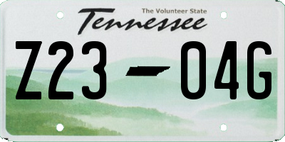 TN license plate Z2304G