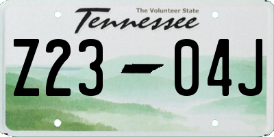 TN license plate Z2304J