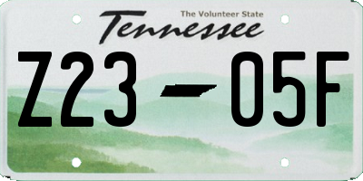 TN license plate Z2305F