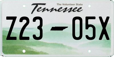 TN license plate Z2305X