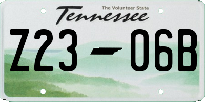 TN license plate Z2306B