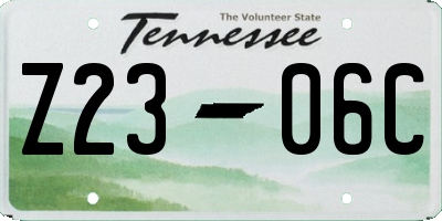 TN license plate Z2306C