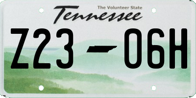 TN license plate Z2306H