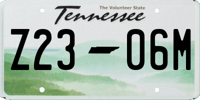 TN license plate Z2306M