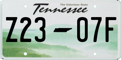 TN license plate Z2307F