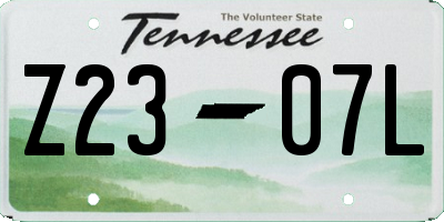 TN license plate Z2307L