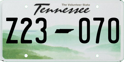 TN license plate Z2307O
