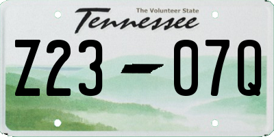 TN license plate Z2307Q