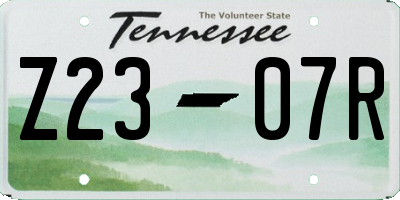 TN license plate Z2307R