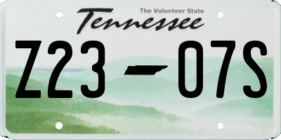 TN license plate Z2307S
