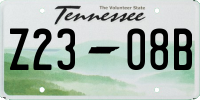 TN license plate Z2308B