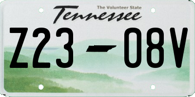 TN license plate Z2308V