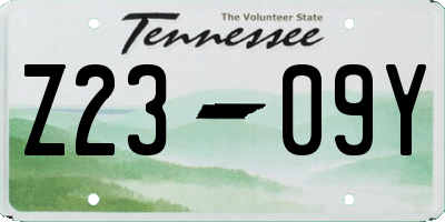TN license plate Z2309Y