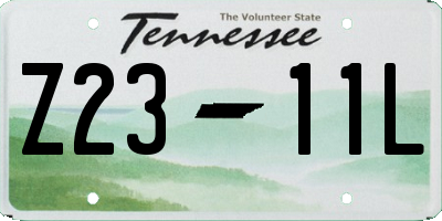 TN license plate Z2311L