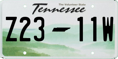 TN license plate Z2311W