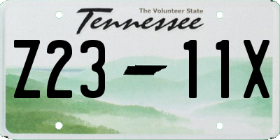 TN license plate Z2311X