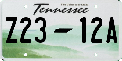 TN license plate Z2312A