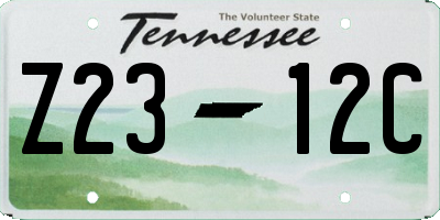 TN license plate Z2312C
