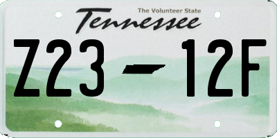 TN license plate Z2312F