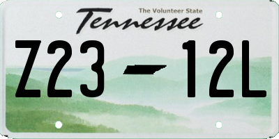 TN license plate Z2312L