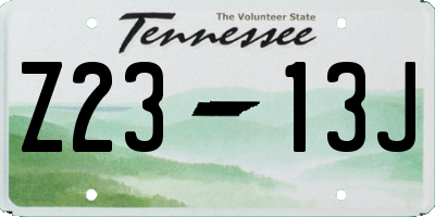 TN license plate Z2313J