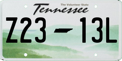 TN license plate Z2313L