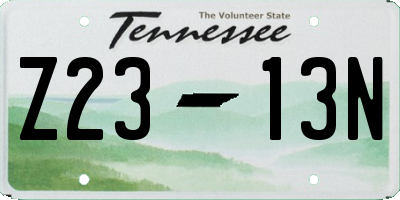 TN license plate Z2313N