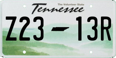 TN license plate Z2313R