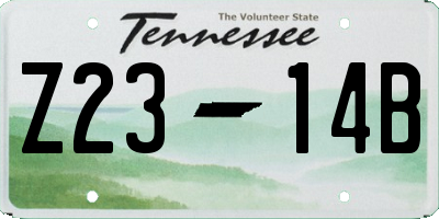 TN license plate Z2314B