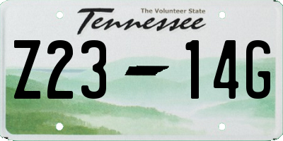 TN license plate Z2314G