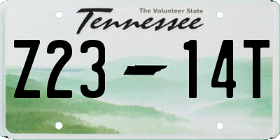 TN license plate Z2314T