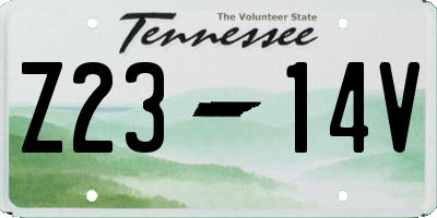 TN license plate Z2314V