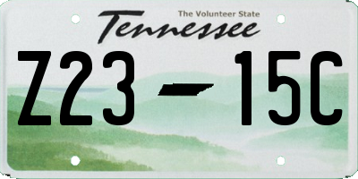 TN license plate Z2315C