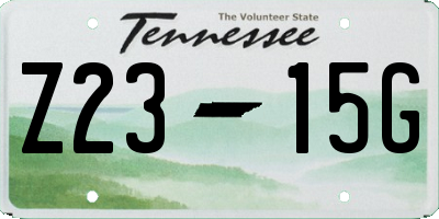TN license plate Z2315G