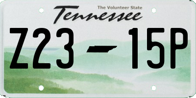 TN license plate Z2315P