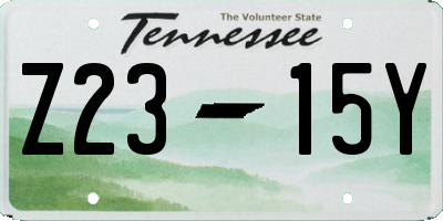 TN license plate Z2315Y
