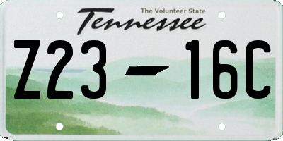 TN license plate Z2316C