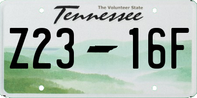 TN license plate Z2316F