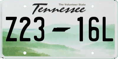 TN license plate Z2316L