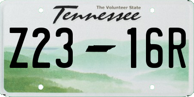 TN license plate Z2316R