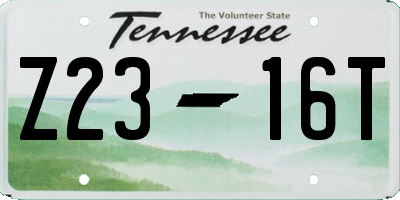 TN license plate Z2316T