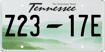 TN license plate Z2317E
