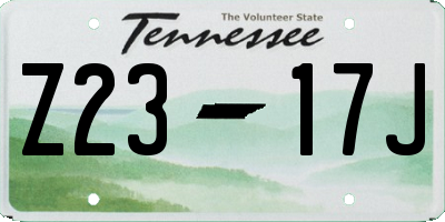 TN license plate Z2317J