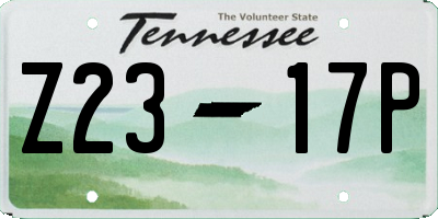 TN license plate Z2317P