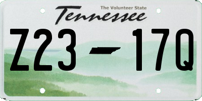 TN license plate Z2317Q