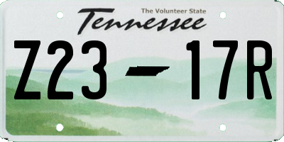 TN license plate Z2317R